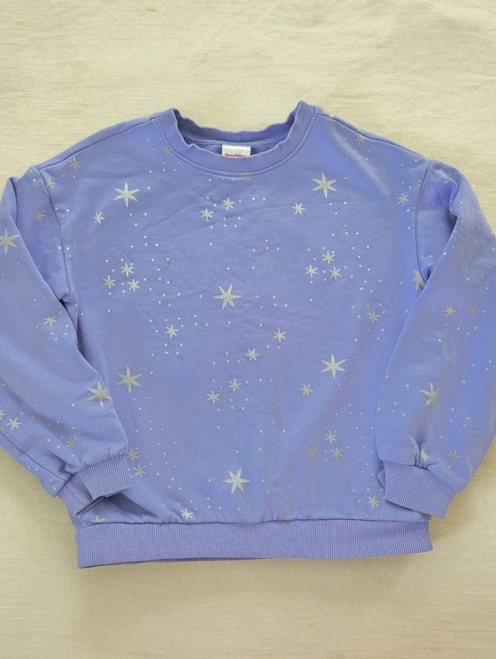 Hanna Andersson Lavender Star Crewneck Sweatshirt Kids 8